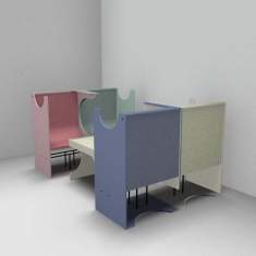 Modulare Sitzelemente Tisch Sitzmöbel Raumlösung Flexible Raumnutzung Novex OMNI