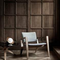 Design Loungesessel Büro Loungemöbel Holz Sessel grau Skandiform, Conica