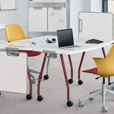 Schreibtisch auf Rollen Büro kleine Schreibtische mobil Seminartische, Steelcase, Verb