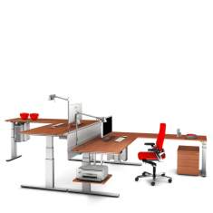 Brauner Schreibtisch höhenverstellbar Ergonomie Büromöbel Schreibtische ergonomisch, WINI, WINEA PRO Arbeitstisch
