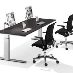 Schwarzer Schreibtisch höhenverstellbar Ergonomie Büromöbel Schreibtische ergonomisch WINI, WINEA PRO Arbeitstisch