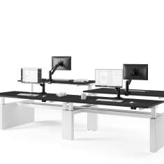 Elektrisch höhenverstellbarer Schreibtisch weiß Schreibtische Teamtisch Team-Tische Assmann Büromöbel Canvaro Compact Schreibtischsystem
höhenverstellbar