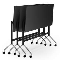 Klapptisch Stehtisch mit Rollen Stehtische klapbar schwarz Objektmöbel - FX table Staffel-Stehtisch