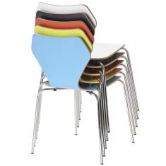 Besucherstuhl farbig Besucherstühle Cafeteria Stuhl Holzschale Stuhl stapelbar Hüba Marilyn