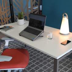 Bürotisch grau Schreibtisch Arbeitstisch Büro Haworth Tibas Tischsystem