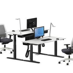 Büro höhenverstellbarer Schreibtisch höhenverstellbar Büromöbel Schreibtische VS Serie 910 T-Fuss elektrisch
