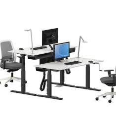 Büro höhenverstellbarer Schreibtisch höhenverstellbar Büromöbel Schreibtische VS Serie 910 T-Fuss manuell