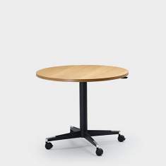 Konferenztische fahrbar Rolltisch Holz Säulentisch rund Zemp, STELE LIFT 75K
höhenverstellbar