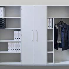 Regalschrank mit Türen weiß Büroschrank, Zemp, OPTIMO Schrank / Garderobe