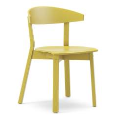 Besucherstuhl Holz Besucherstühle Holzschale Cafeteria Stuhl gelb Kinnarps Chip