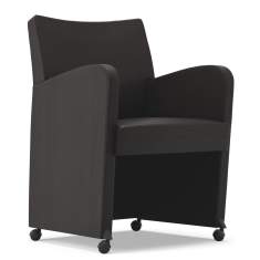 Loungesessel mit Rollen Büro schwarz Sessel Lounge Sitzmöbel Konferenzsessel Kinnarps, Remus