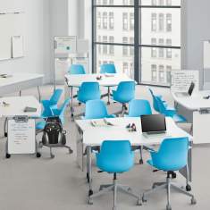 Seminarstuhl blau Stuhl für Learning Einrichtungen für Schulungsräume, Steelcase, node