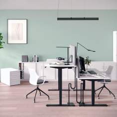 höhenverstellbarer Bürotisch elektrisch Schreibtisch höhenverstellbar Bürotische rechteckig Arbeitstisch Büro Leuwico Spine 4