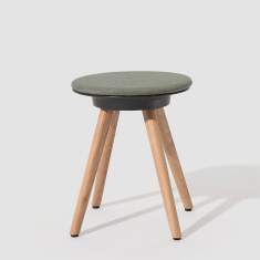 Polsterhocker Holz Hocker grau Bene TIMBA Stool