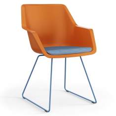 Besucherstuhl blau orange Konferenzstühle mit Armlehnen Besucherstühle Kuffengestell Viasit Repend