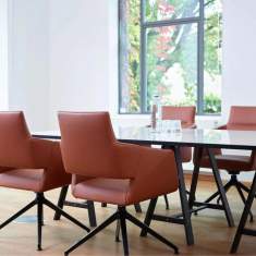 Konferenzsessel braun Leder Konferenzstuhl Lounge Sessel drehbar Köhl ARTISO L