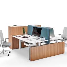 höhenverstellbarer Schreibtisch weiss Büro Schreibtische Design Büromöbel  WINI WINEA FLOW - Wangentisch