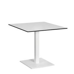 bequemer Tisch quadratisch eleganter Besprechungstisch weiss Besprechungstische Büro SARA UFO quadratisch mit fixer Höhe