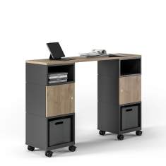 modulare Büromöbelsysteme modulare Elemente Büro modularer Projekttisch Assmann Büromöbel STAURAUMSYSTEM Cubas | Flex