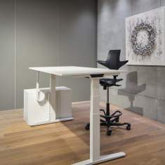 elektrisch höhenverstellbarer Bürotisch weiss Bürotische Schreibtisch Büro Echo Büromöbel Quadro