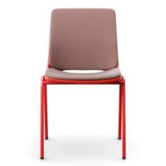 Besucherstuhl rot Besucherstühle stapelbar Cafeteria Stuhl Kunststoff Konferenzstuhl Profim Ana