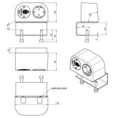 technisches Bild Dataflex 25.200 Power Phase Schuko USB AC 25W - 200