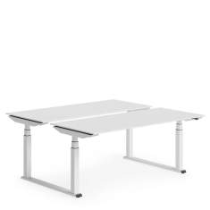 höhenverstellbarer Bürotisch weiss Bürotische höhenverstellbar Doppelarbeitsplatz Büro Schreibtisch Embru eQ Lift Table Lite Twin