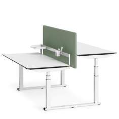 höhenverstellbarer Bürotisch weiss Bürotische höhenverstellbar Doppelarbeitsplatz Büro Schreibtisch Embru eQ Lift Table Lite Twin