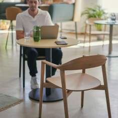 Besucherstuhl Holz Besucherstühle Massivholzstuhl Cafeteria Stuhl Holzschale Sedus se:cafe wooden chair