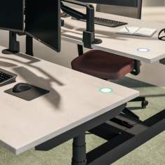 Höhenverstellbarer Schreibtisch elektrisch ergonomische Schreibtische Büro Doppelarbeitsplatz Assmann Büromöbel Tensos Compact