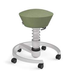 Ergonomischer Polsterhocker ergonomisch grün Hocker Büro Schreibtischhocker aeris Bürohocker swopper mit Rollen