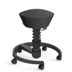 Ergonomischer Polsterhocker ergonomisch schwarz Hocker Büro Schreibtischhocker aeris Bürohocker swopper mit Rollen