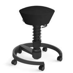 Ergonomischer Polsterhocker ergonomisch schwarz Hocker Büro Schreibtischhocker aeris Bürohocker swopper mit Rollen