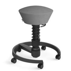 Ergonomischer Polsterhocker ergonomisch grau Hocker Büro Schreibtischhocker aeris Bürohocker swopper mit Rollen