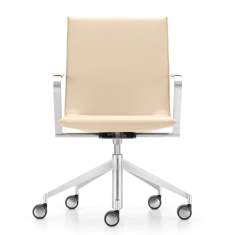 Bürostuhl beige Bürodrehstuhl Design Drehstuhl Leder Girsberger Jack Drehstuhl