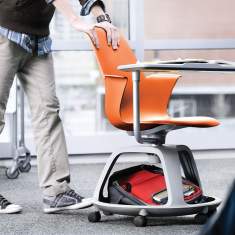 Seminarstuhl orange Stuhl für Learning Einrichtungen für Schulungsräume, Steelcase, node