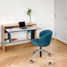 Schreibtisch Home Office Holz Tisch Massivholz Tisch mit klappbare Arbeitsfläche Girsberger La Punt Tisch