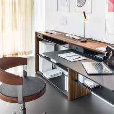 Schreibtisch Home Office Holz Tisch Massivholz Tisch mit klappbare Arbeitsfläche Girsberger La Punt Tisch