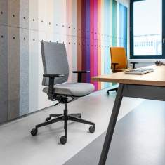 Drehstuhl grau Büro Drehstühle Bürostuhl Stoff gepolstert Girsberger Kyra Flex